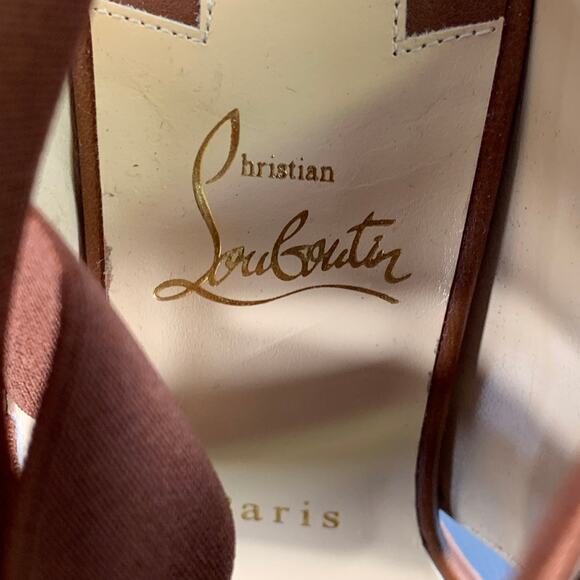 Size 9.5 Patrouille Brown Leather Elastic Straps Block Heel Sandals - Picture 7 of 8